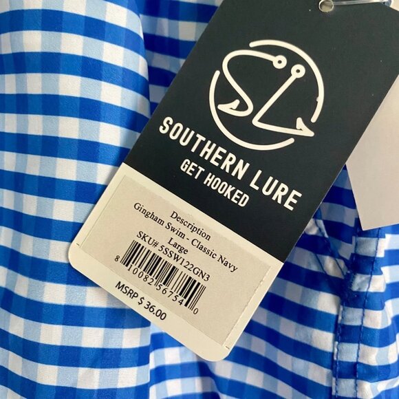 Southern Lure Swim Trunks Gingham Pattern NEW NWT - Picture 4 of 12